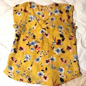Floral yellow blouse